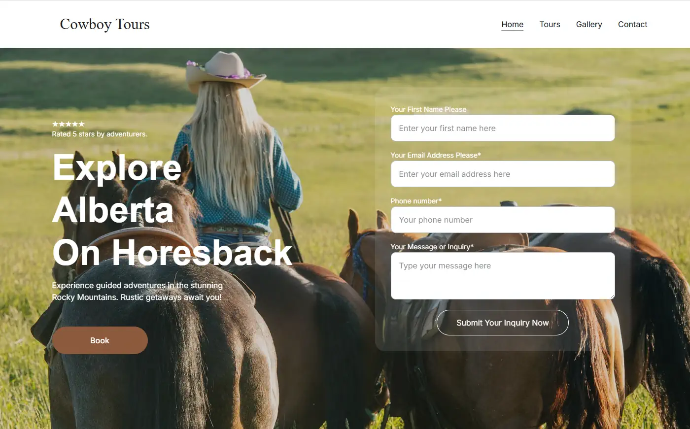 Tourism website design example